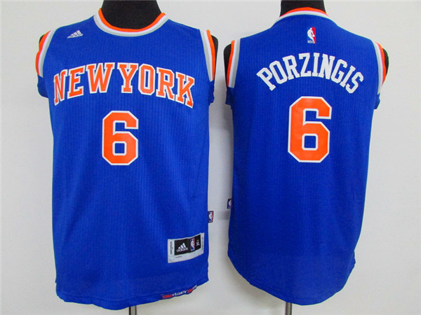 Adidas New York Knicks Youth #6 Porzingis blue NBA jerseys->youth nba jersey->Youth Jersey